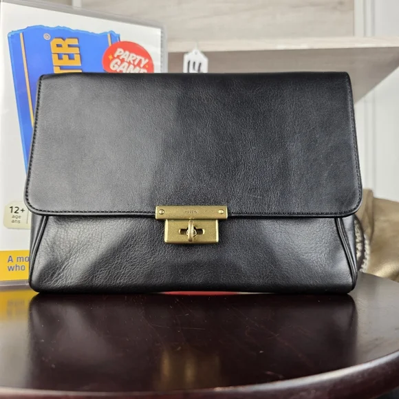 FOSSIL Black Genuine Leather Memoir Diary Clutch SL4317 - Picture 12 of 12